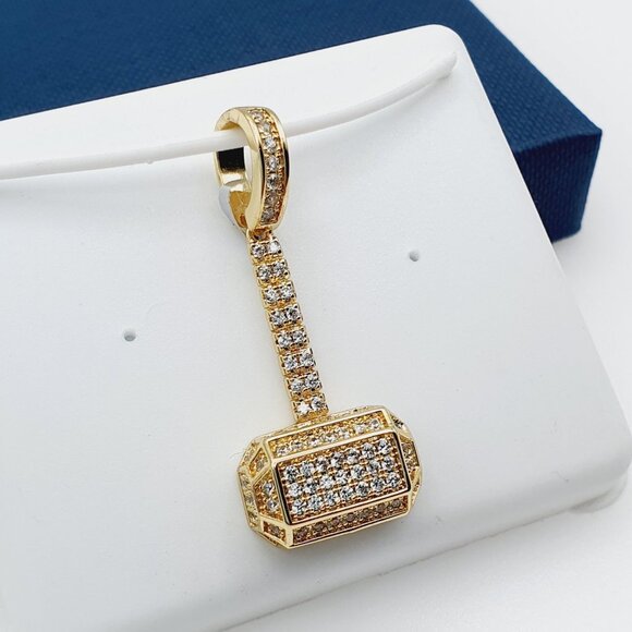 "14K Gold Plated Cubic Zircon Pendant, INUS1BR062 - Picture 8 of 11